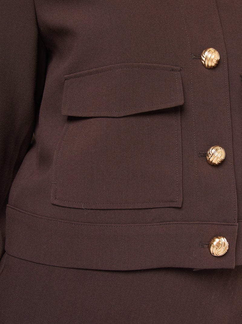 Korte colbert met goudkleurige knopen Bruin - Kiabi