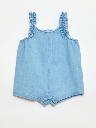 Korte denim jumpsuit