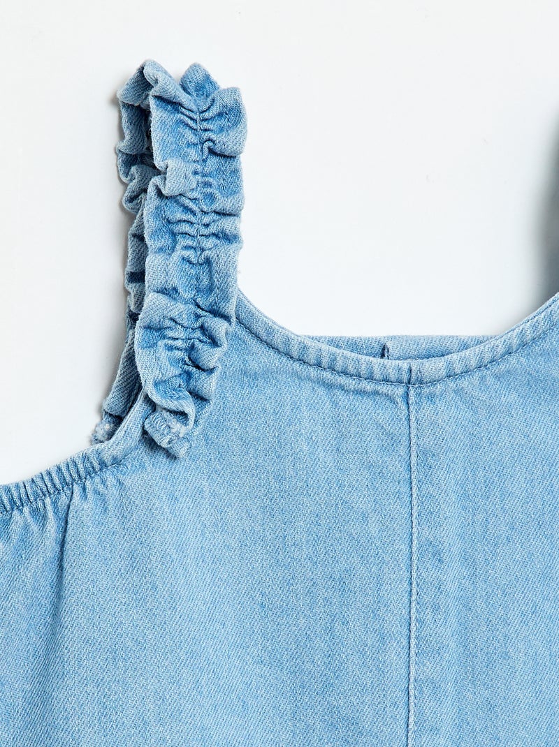 Korte denim jumpsuit Blauw - Kiabi