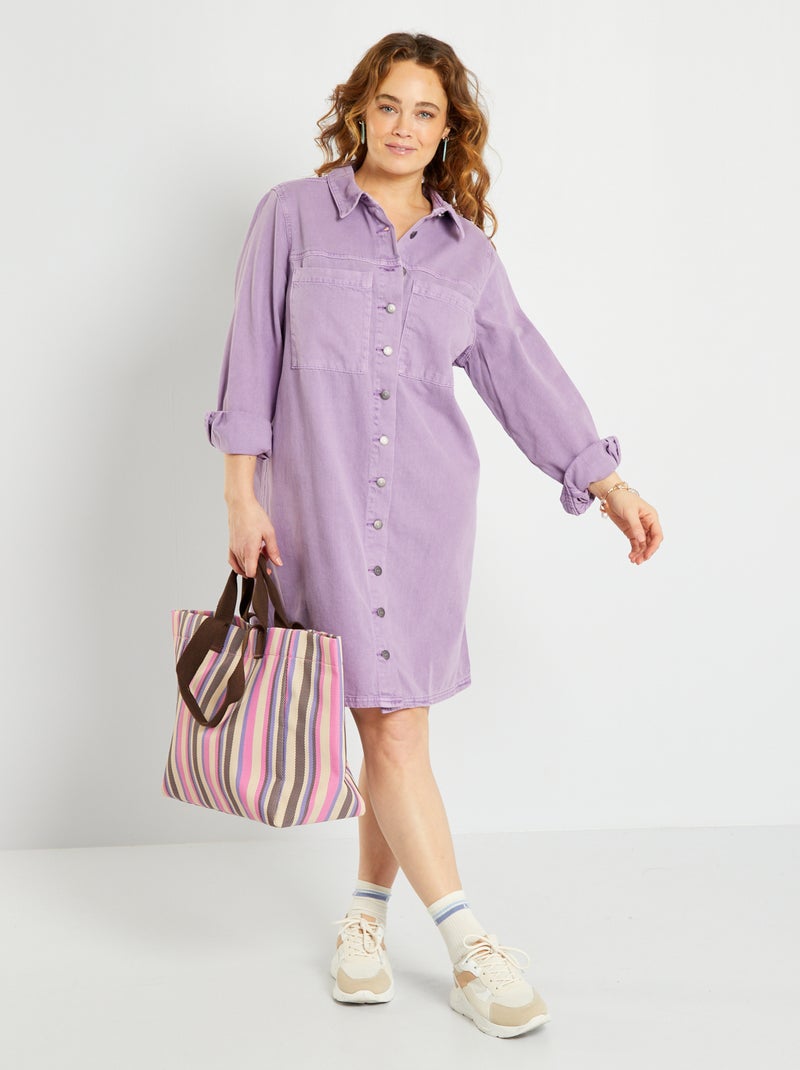 Korte denim jurk PAARS - Kiabi