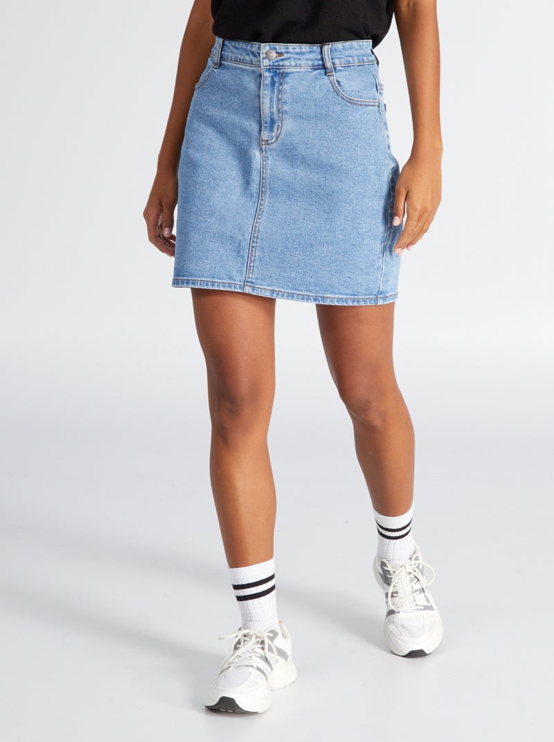 Korte denim rok BLAUW - Kiabi