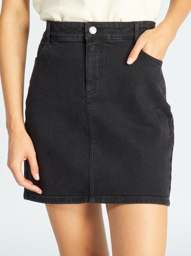 Korte denim rok zwart - Kiabi