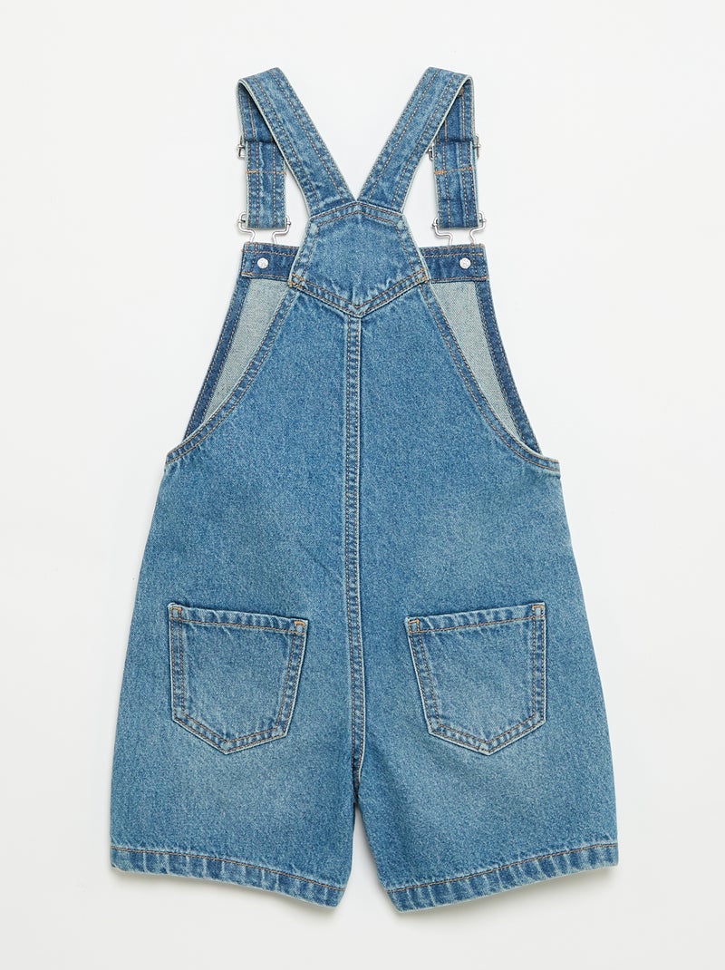 Korte denim tuinbroek Blauw - Kiabi