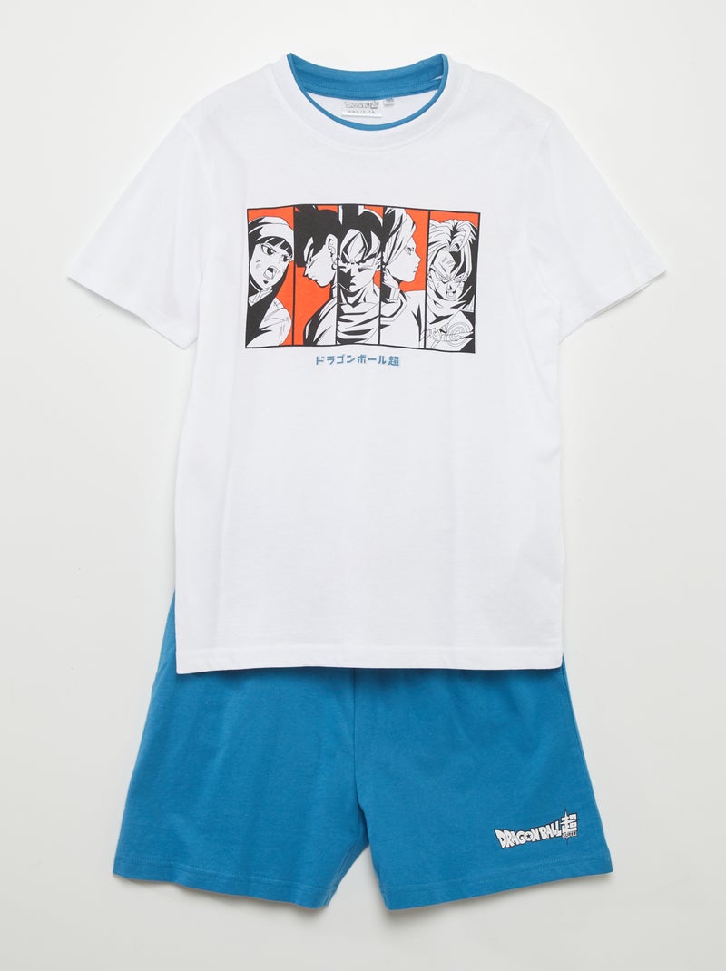 Korte Dragon Ball Z-pyjama - 2-delig wit - Kiabi