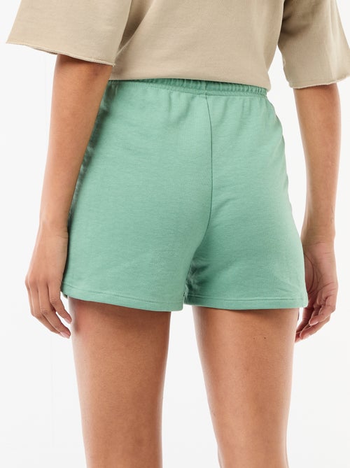 Korte effen katoenen short met trekkoord - Kiabi