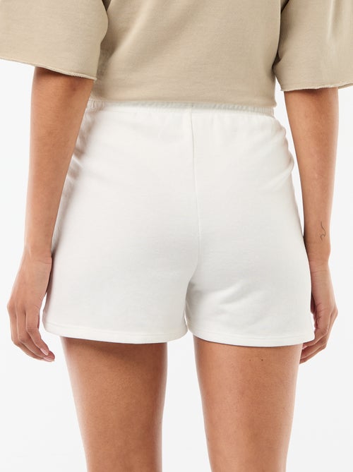 Korte effen katoenen short met trekkoord - Kiabi