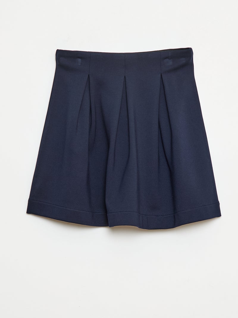 Korte, effen plooirok Blauw - Kiabi