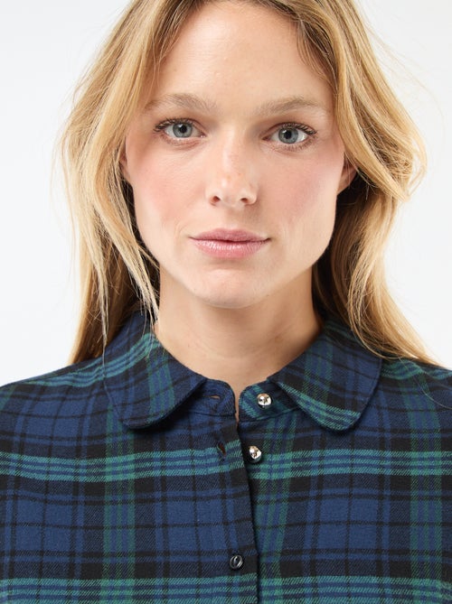 Korte, flanellen overhemdjurk - Kiabi