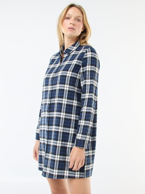 Korte, flanellen overhemdjurk - Kiabi