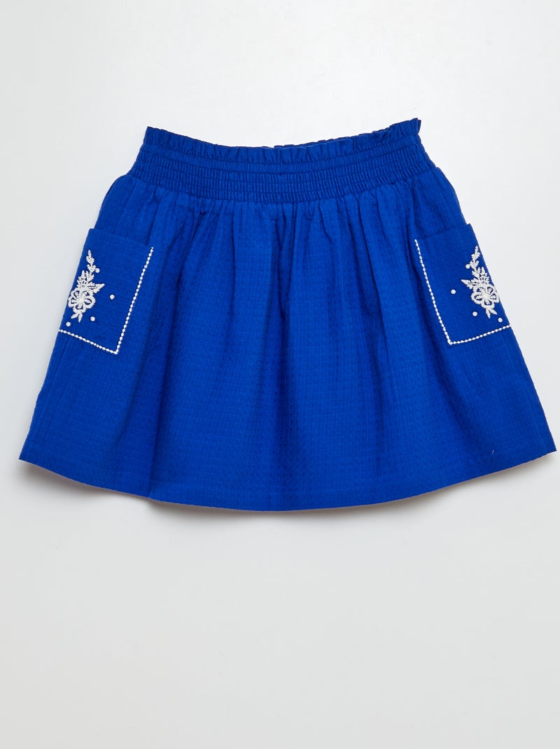 Korte, gerende rok BLAUW - Kiabi