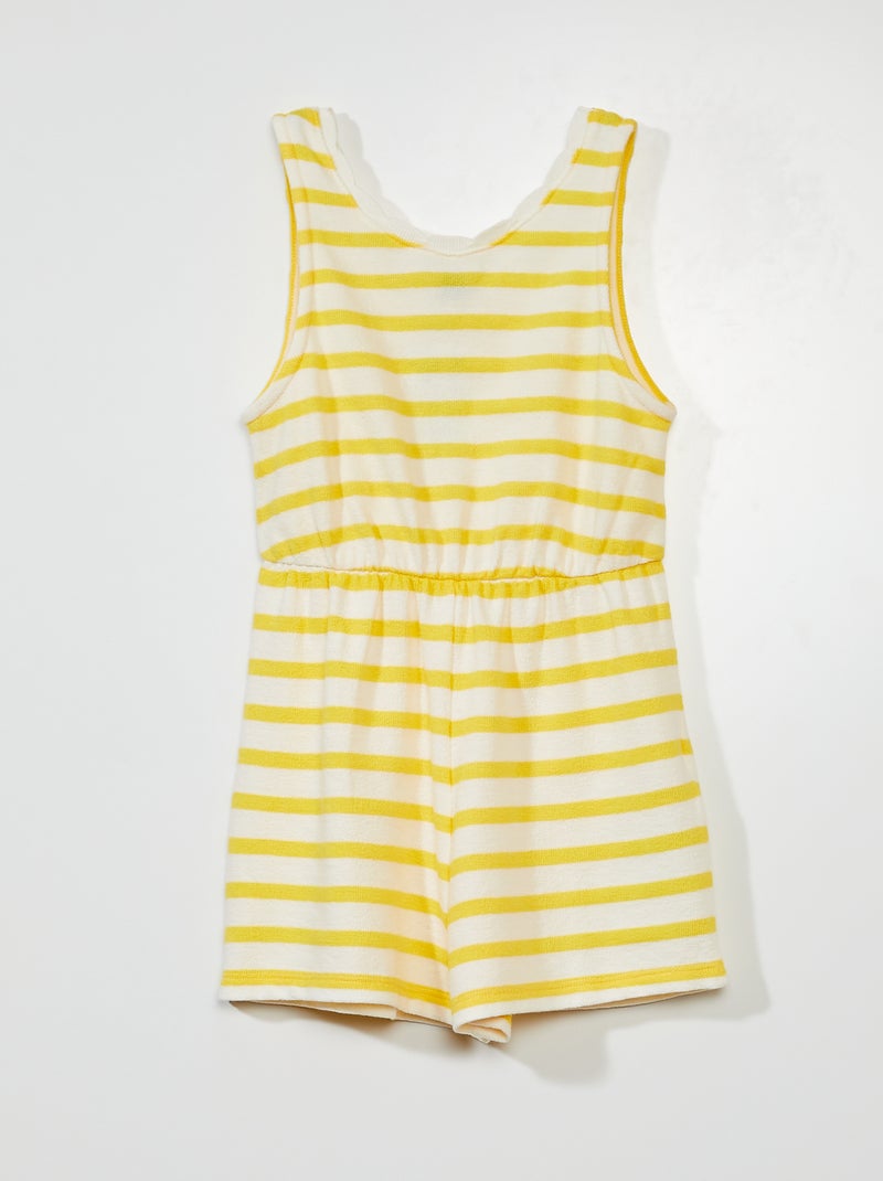 Korte, gestreepte jumpsuit GEEL - Kiabi
