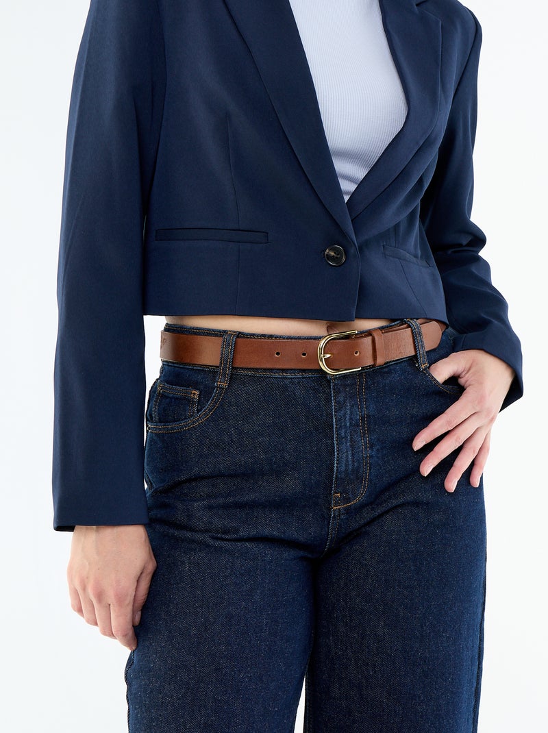 Korte getailleerde blazer Blauw - Kiabi