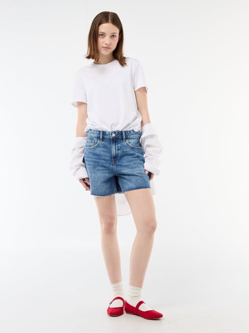 Korte high waist denim short - Kiabi