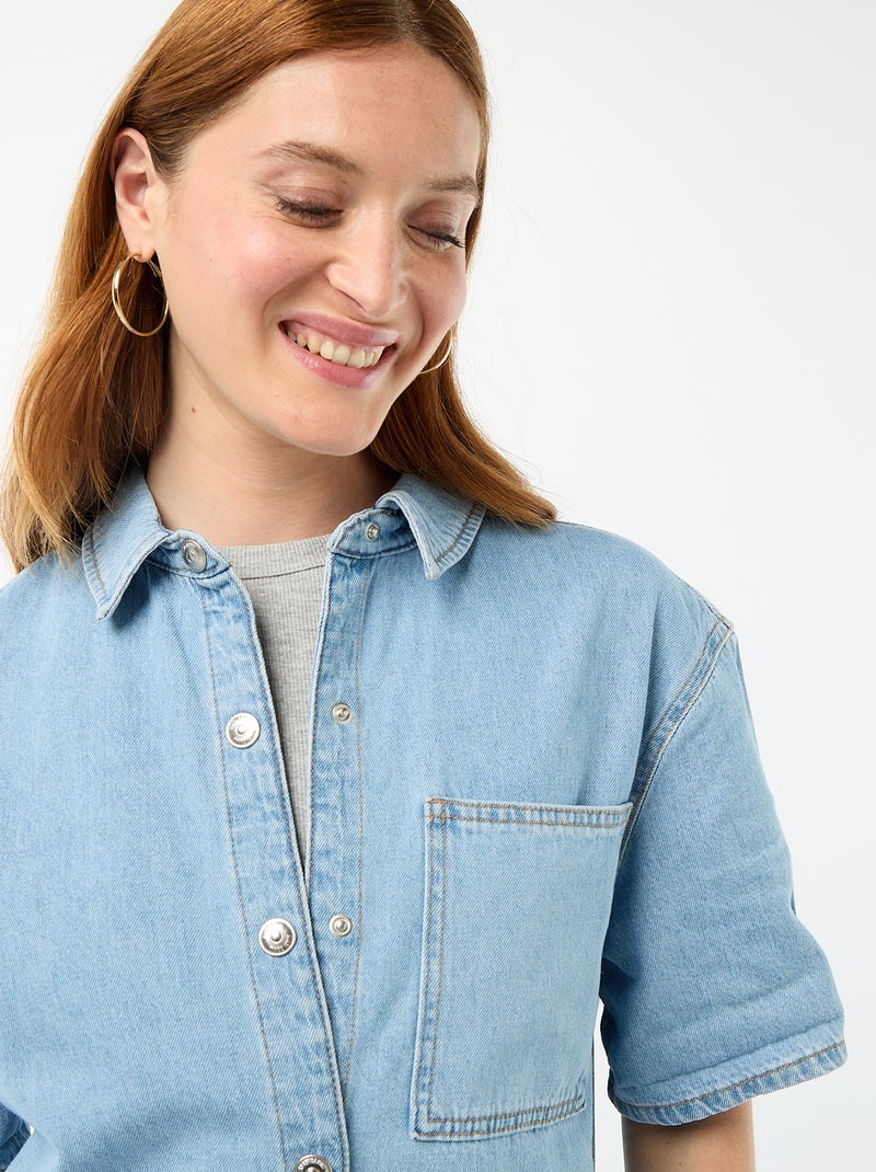 Korte jeans jumpsuit Blauw - Kiabi