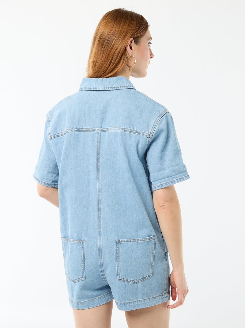 Korte jeans jumpsuit Blauw - Kiabi