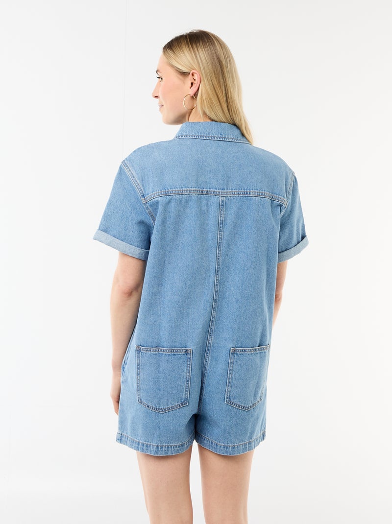 Korte jeans jumpsuit Blauw - Kiabi