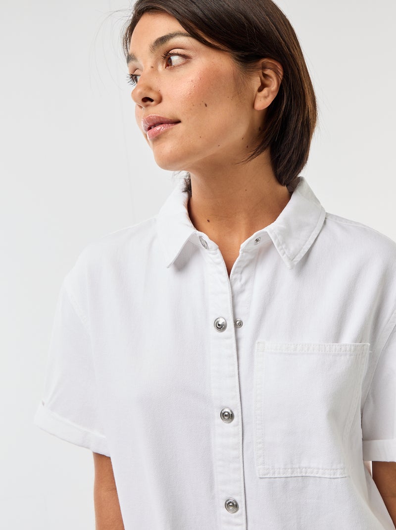 Korte jeans jumpsuit Wit - Kiabi