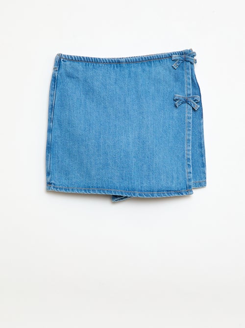 Korte jeans rok-short met knopen - Kiabi