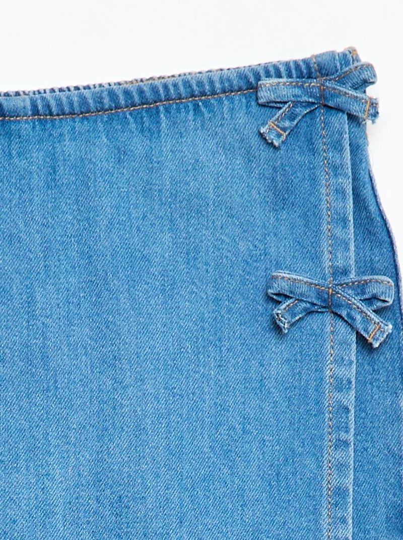 Korte jeans rok-short met knopen Blauw - Kiabi