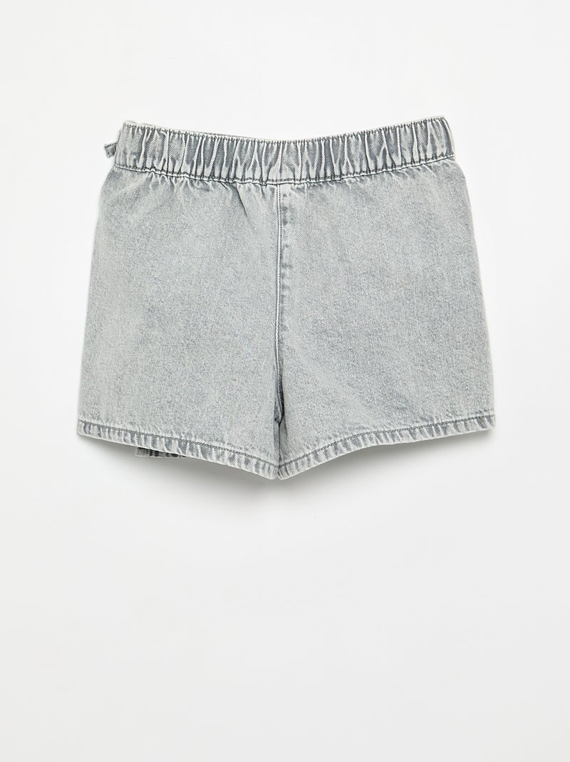 Korte jeans rok-short met knopen Grijs - Kiabi