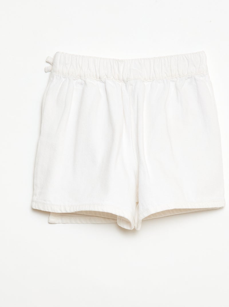 Korte jeans rok-short met knopen Wit - Kiabi