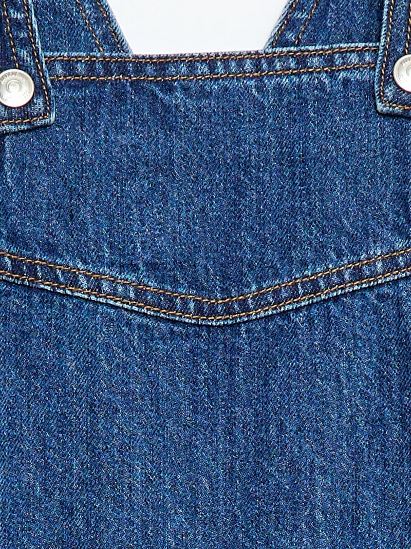 Korte jeans tuinbroekjurk Blauw - Kiabi
