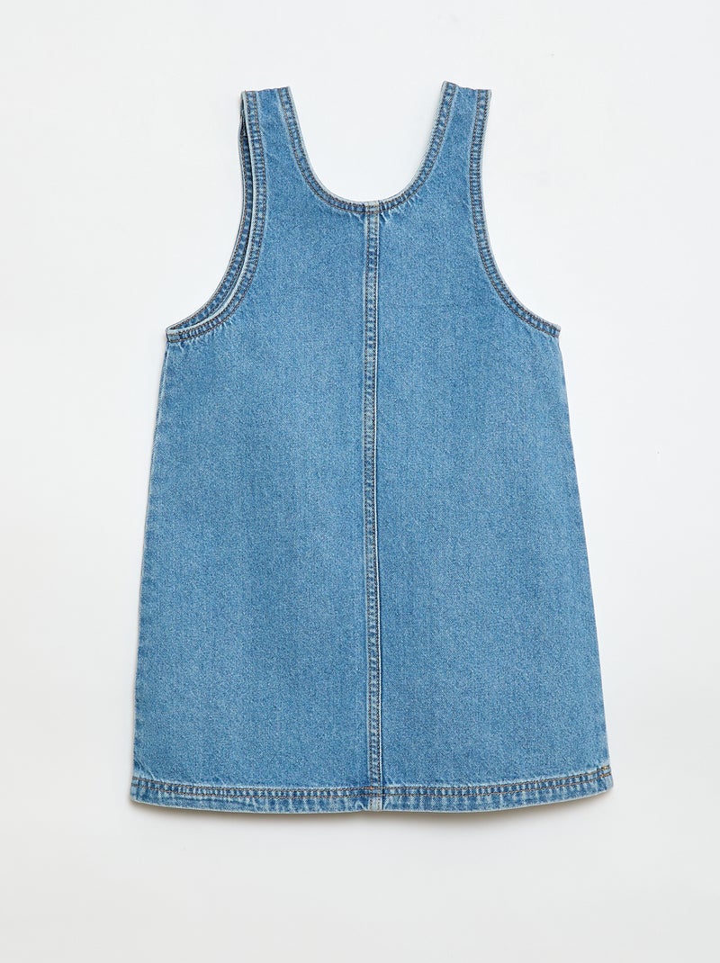 Korte jeans tuinbroekjurk Blauw - Kiabi