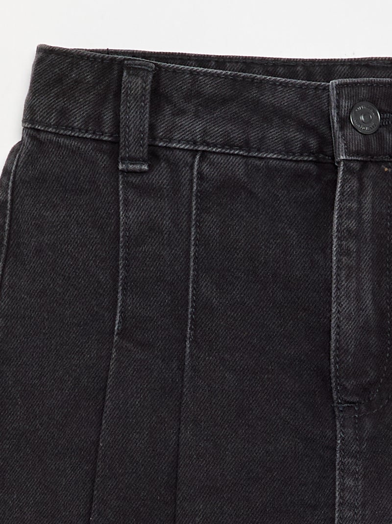 Korte jumpshort van spijkerstof Zwart - Kiabi
