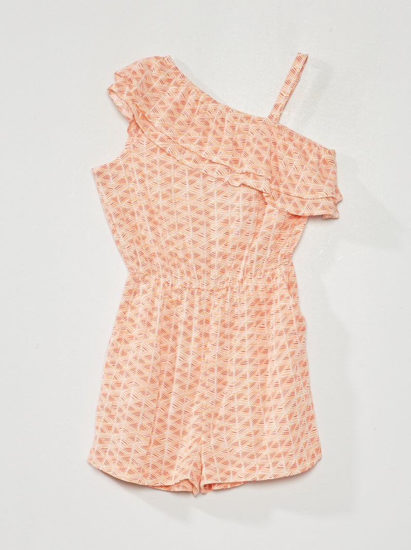 Korte jumpsuit met print WIT - Kiabi