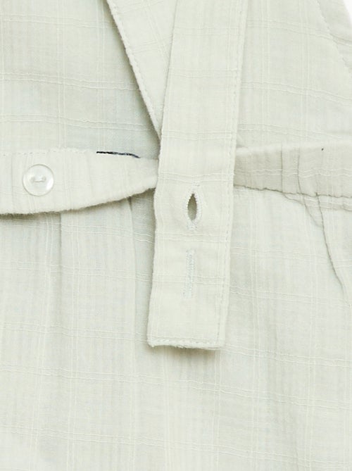 Korte jumpsuit van dubbel katoengaas - Kiabi