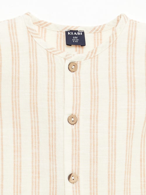 Korte jumpsuit van katoen en linnenmix - Kiabi