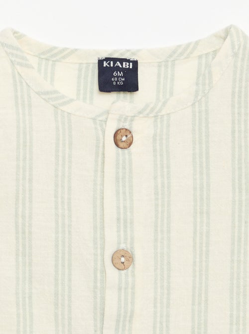 Korte jumpsuit van katoen en linnenmix - Kiabi