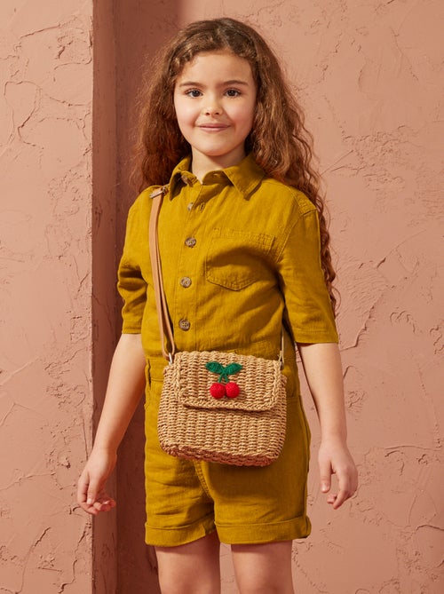 Korte jumpsuit van linnenmix met korte mouw - Uniseks - Kiabi