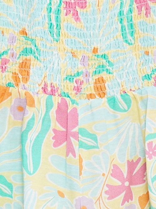 Korte jumpsuit van linnenmix met ruche - Kiabi