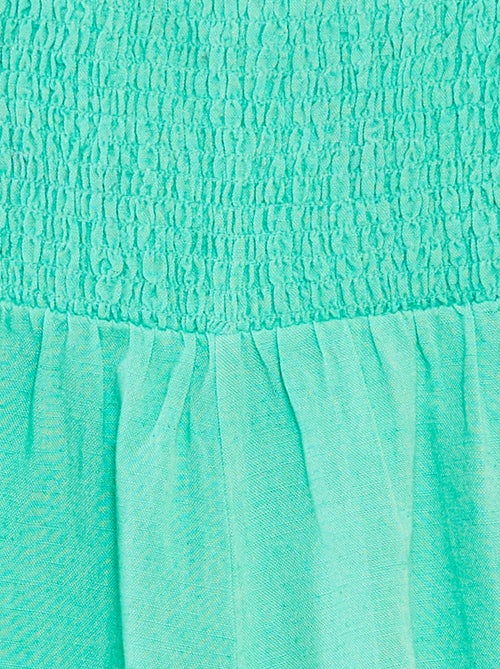 Korte jumpsuit van linnenmix met ruche - Kiabi