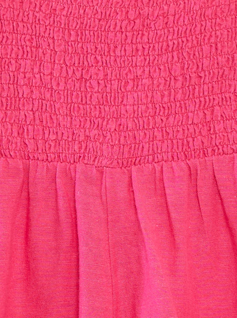 Korte jumpsuit van linnenmix met ruche Rose - Kiabi