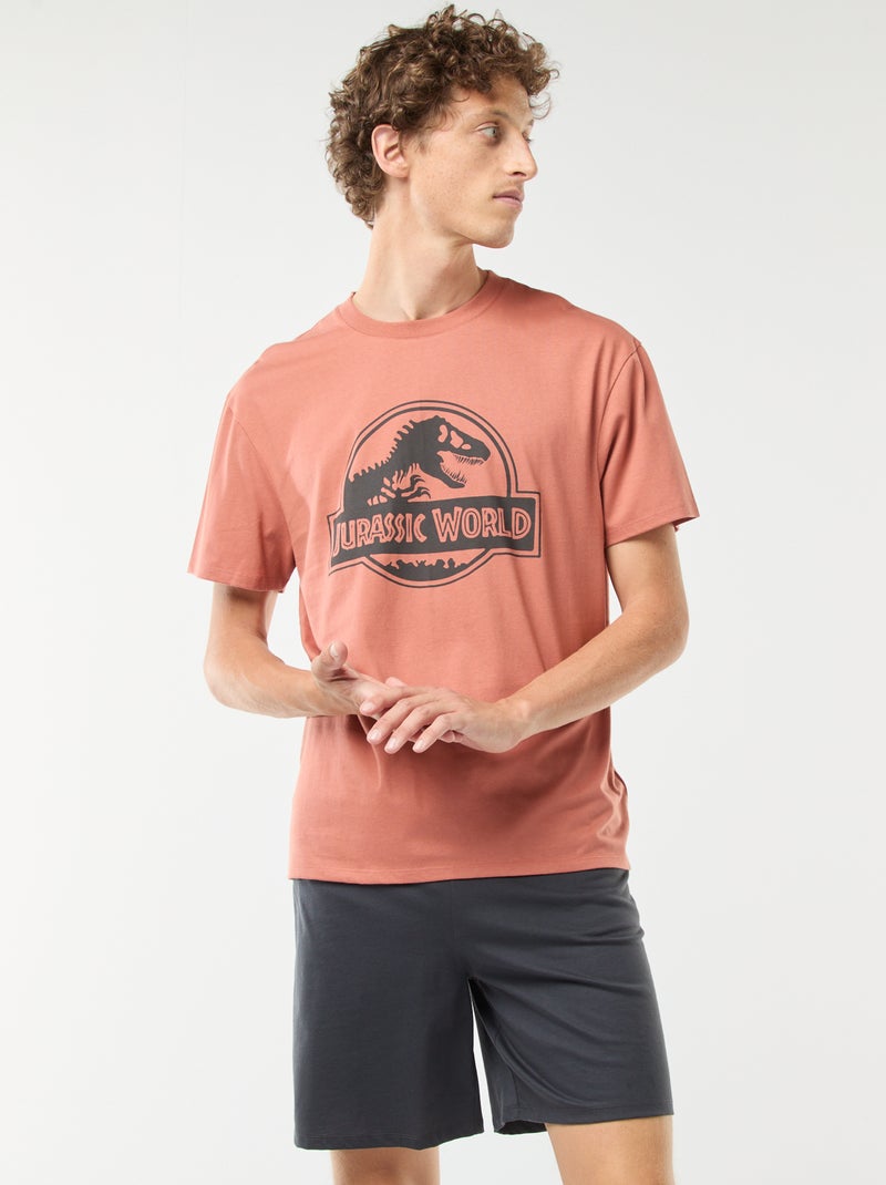 Korte Jurassic World-pyjama met T-shirt + short - 2-delig Rood - Kiabi