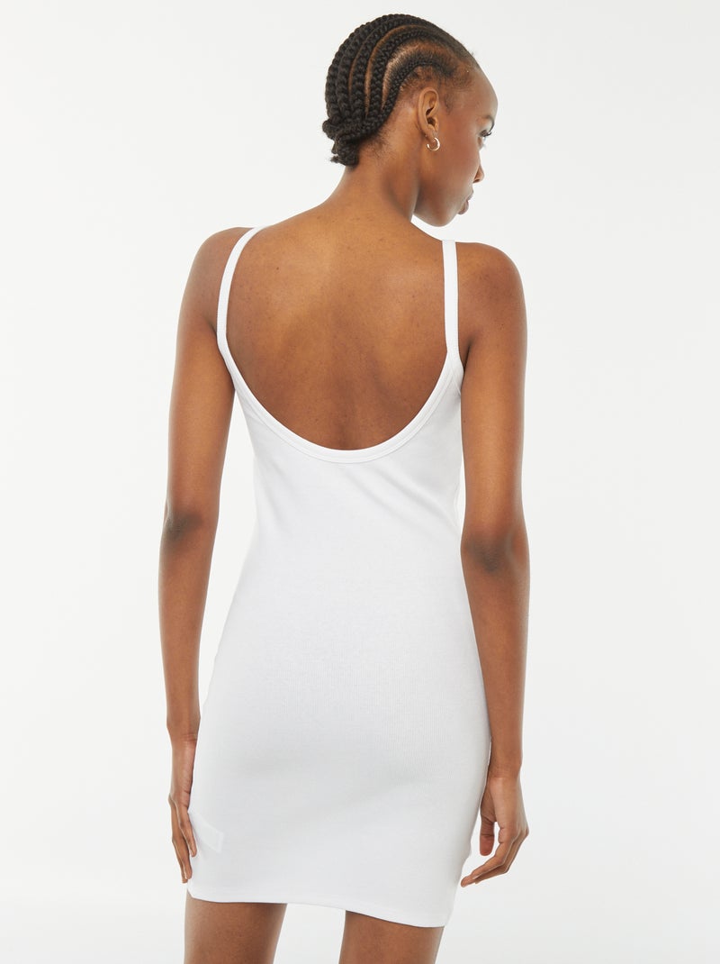 Korte jurk in haltermodel wit - Kiabi