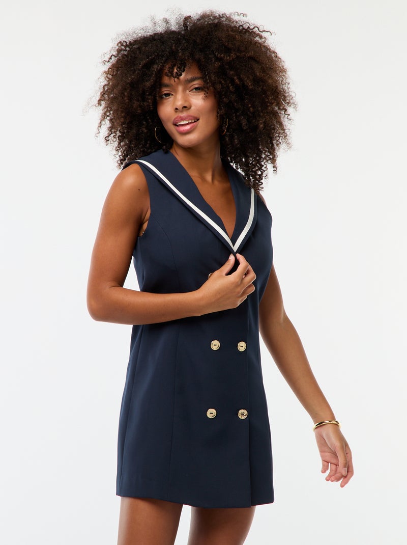 Korte jurk in marinestijl Blauw - Kiabi