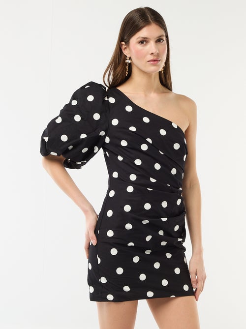 Korte jurk met asymmetrische hals - Kiabi