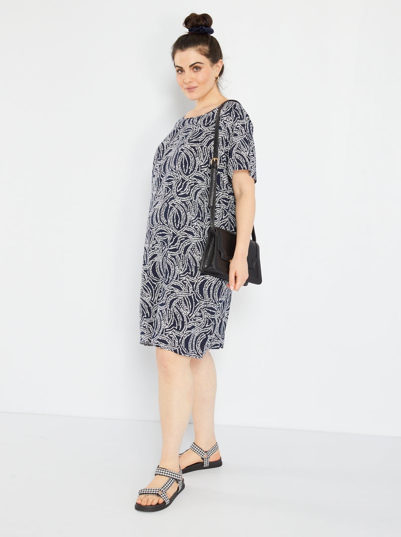 Korte jurk met fantasieprint 'Only' BLAUW - Kiabi