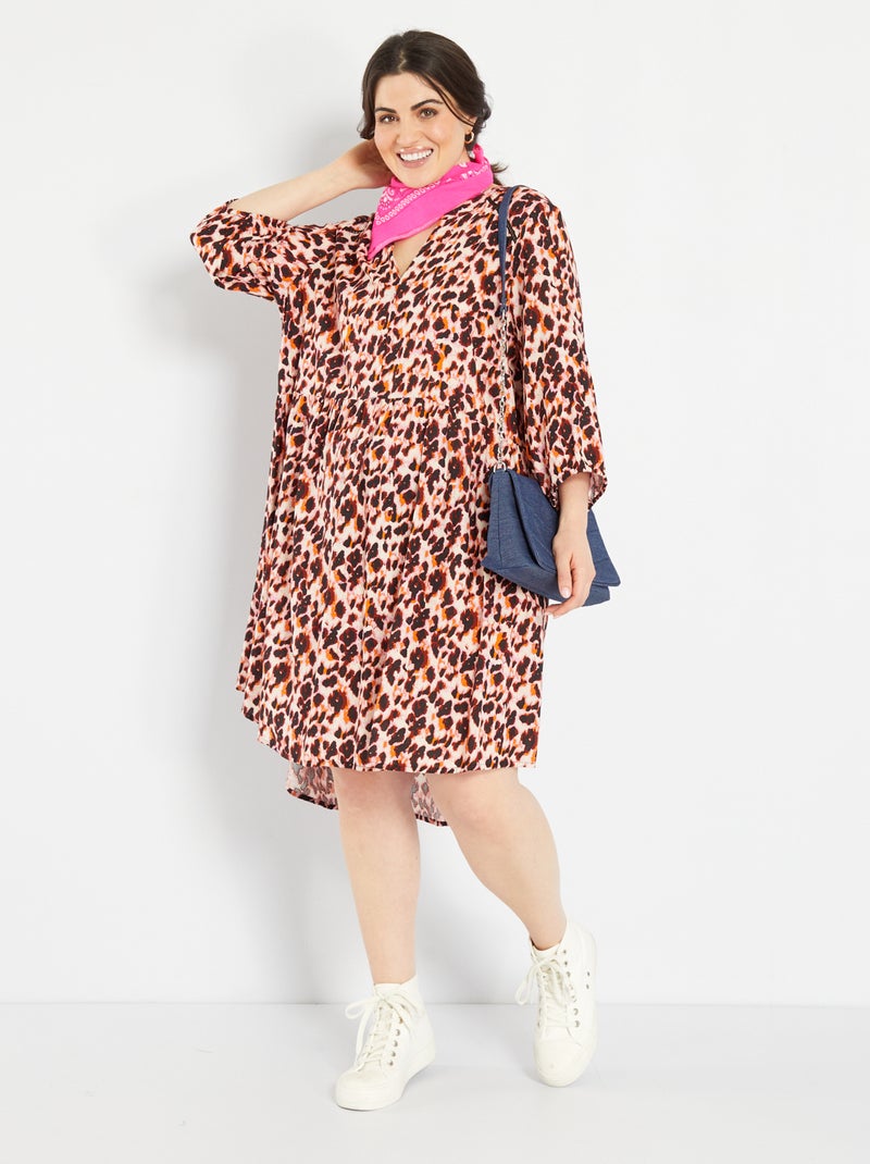 Korte jurk met luipaardprint 'Only' BIEGE - Kiabi