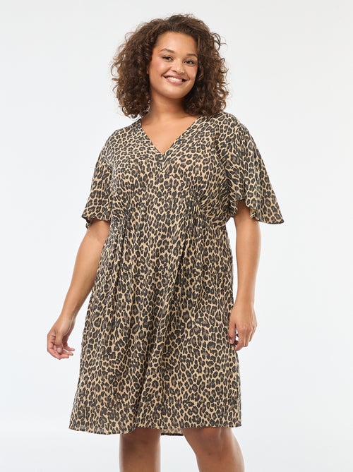 Korte jurk met vlindermouwen - Kiabi