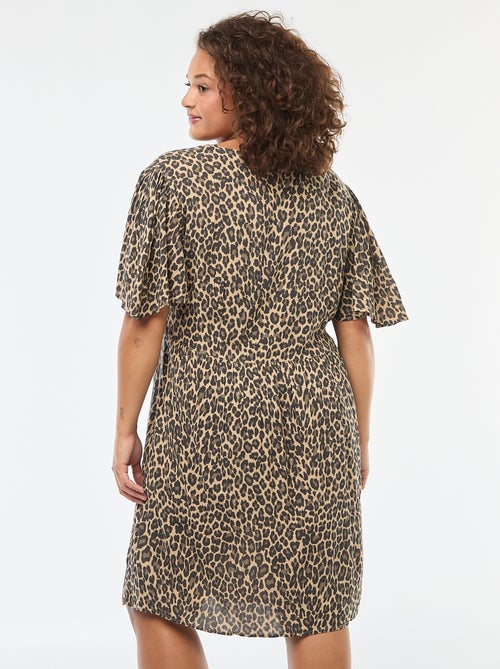 Korte jurk met vlindermouwen - Kiabi