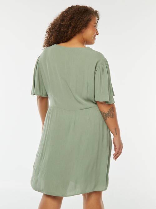 Korte jurk met vlindermouwen - Kiabi