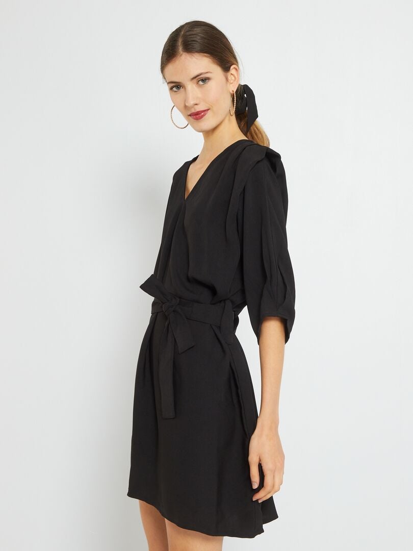 Korte jurk + scrunchie | Zero Waste 2-delig zwart - Kiabi