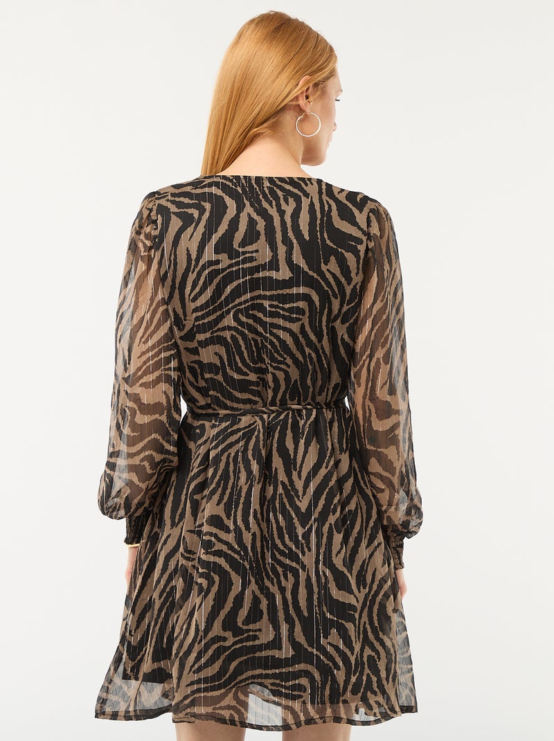 Korte jurk van voile met glansgaren 'JDY' Zwart - Kiabi