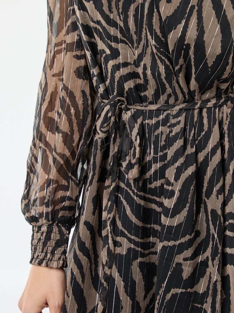 Korte jurk van voile met glansgaren 'JDY' Zwart - Kiabi