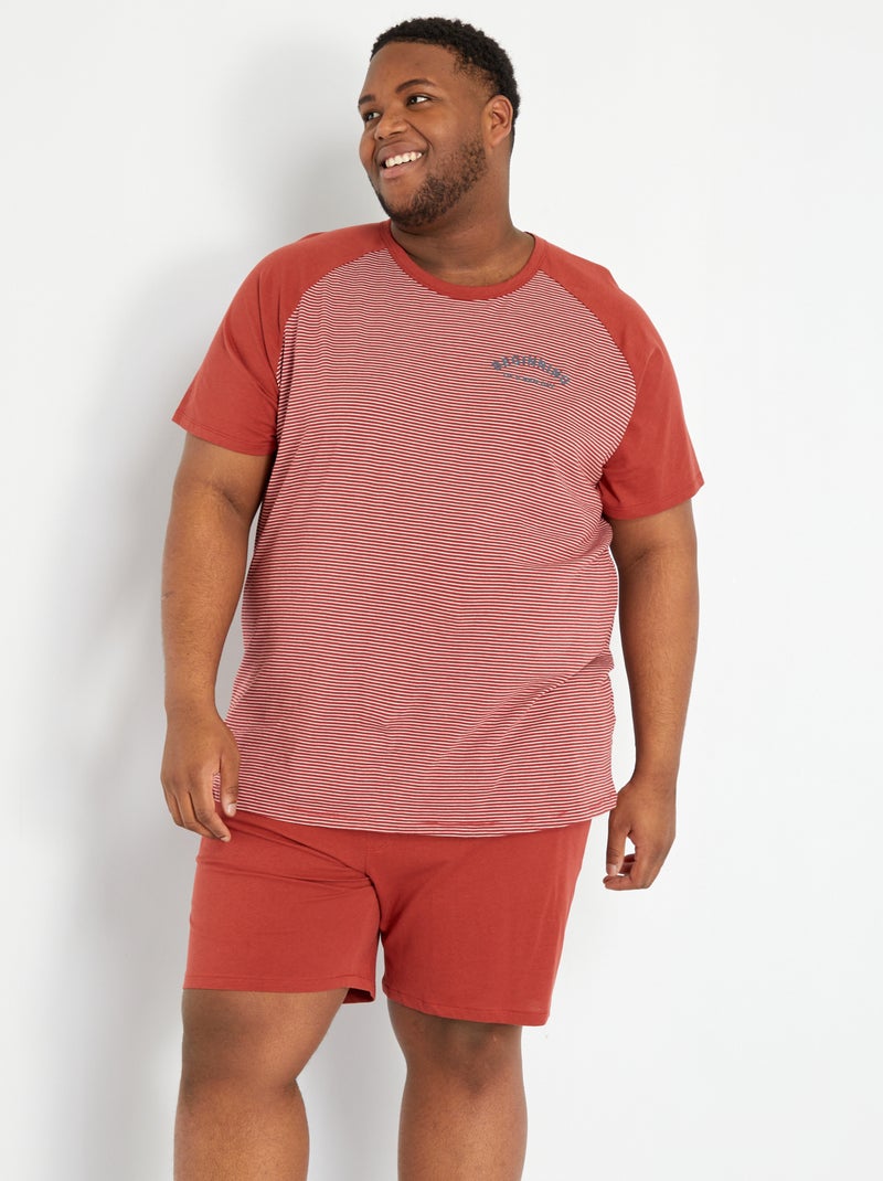 Korte, katoenen pyjama ROOD - Kiabi