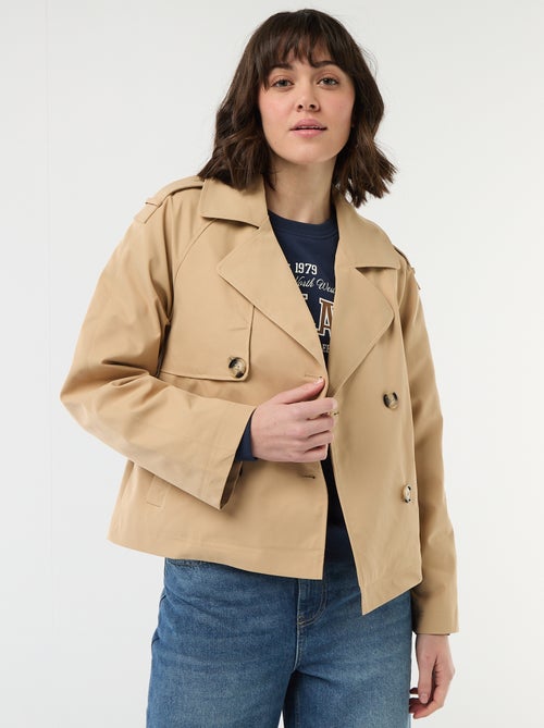 Korte katoenen trenchcoat - Kiabi